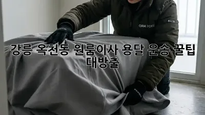 강릉 옥천동 원룸이사? 용달 운송 꿀팁 대방출!